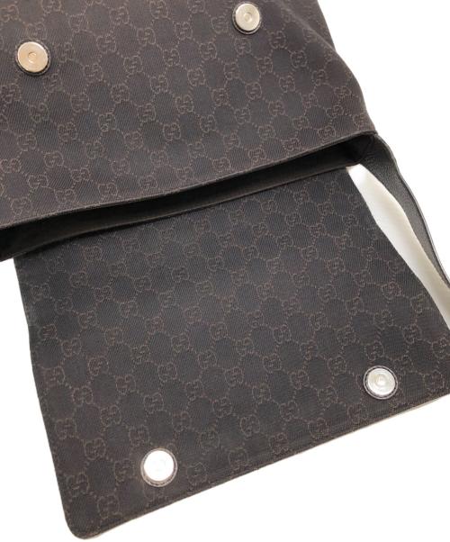 GUCCI（グッチ）GUCCI (グッチ) GGキャンバス ショルダーバッグ ブラウンの古着・服飾アイテム