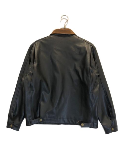 BACKERS（バッカーズ）BACKERS (バッカーズ) フェイクレザージャケット ブラック サイズ:Mの古着・服飾アイテム