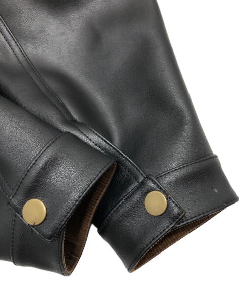 BACKERS（バッカーズ）BACKERS (バッカーズ) フェイクレザージャケット ブラック サイズ:Mの古着・服飾アイテム