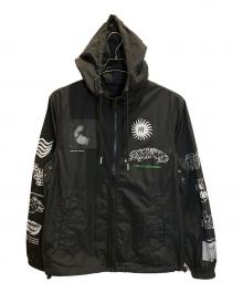 DIESEL（ディーゼル）の古着「グラフィックナイロンジャケット」｜ブラック