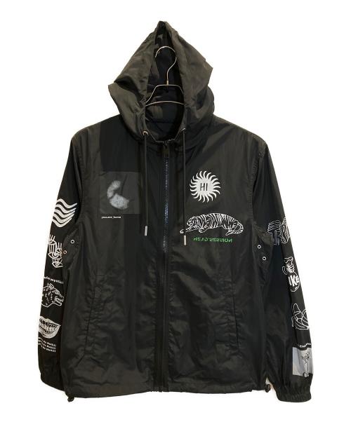 DIESEL（ディーゼル）DIESEL (ディーゼル) グラフィックナイロンジャケット ブラック サイズ:Mの古着・服飾アイテム