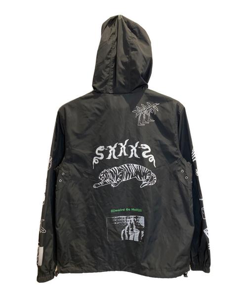 DIESEL（ディーゼル）DIESEL (ディーゼル) グラフィックナイロンジャケット ブラック サイズ:Mの古着・服飾アイテム