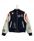 DIESELディーゼル）の古着「袖レザーグラフィックスタジャン」