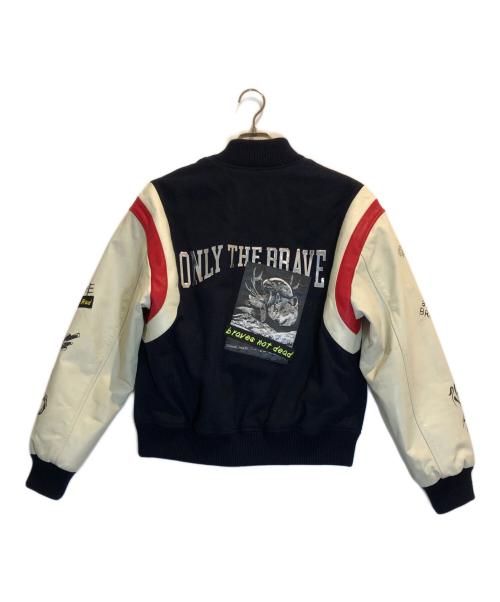 DIESEL（ディーゼル）DIESEL (ディーゼル) 袖レザーグラフィックスタジャン サイズ:Sの古着・服飾アイテム