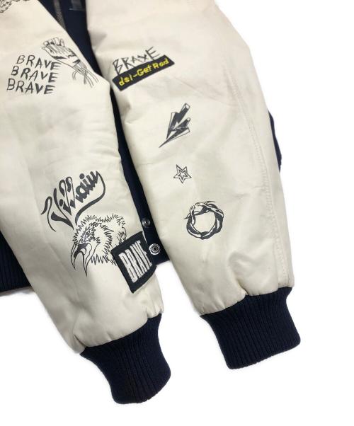 DIESEL（ディーゼル）DIESEL (ディーゼル) 袖レザーグラフィックスタジャン サイズ:Sの古着・服飾アイテム