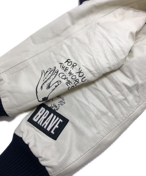 DIESEL（ディーゼル）DIESEL (ディーゼル) 袖レザーグラフィックスタジャン サイズ:Sの古着・服飾アイテム