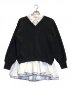 Lily Brownリリーブラウン）の古着「シャツドッキングワンピース」｜ブラック