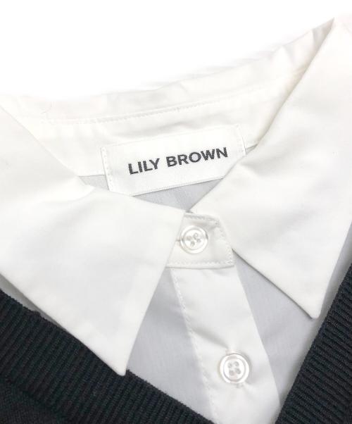 Lily Brown（リリーブラウン）Lily Brown (リリーブラウン) シャツドッキングワンピース ブラック サイズ:ＦＲＥＥの古着・服飾アイテム