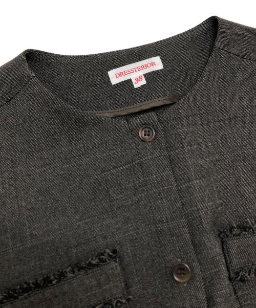 DRESSTERIOR（ドレステリア）DRESSTERIOR (ドレステリア) ウォッシャブルツイードライクワンピース ブラウン サイズ:38の古着・服飾アイテム