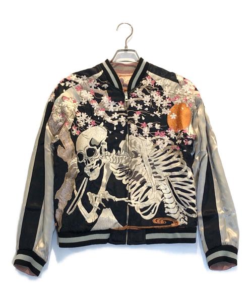花旅楽団（ハナタビガクダン）花旅楽団 (ハナタビガクダン) スカジャン ブラック サイズ:Sの古着・服飾アイテム