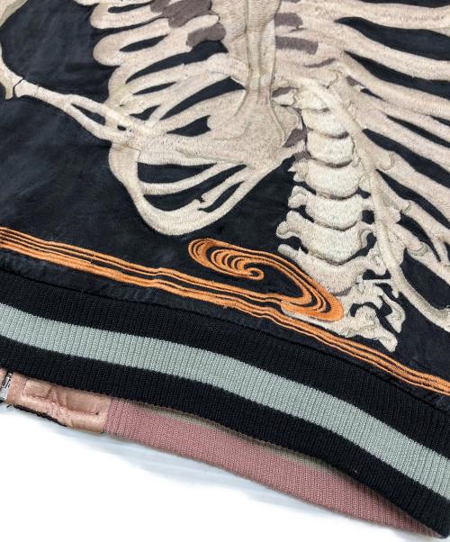 花旅楽団（ハナタビガクダン）花旅楽団 (ハナタビガクダン) スカジャン ブラック サイズ:Sの古着・服飾アイテム