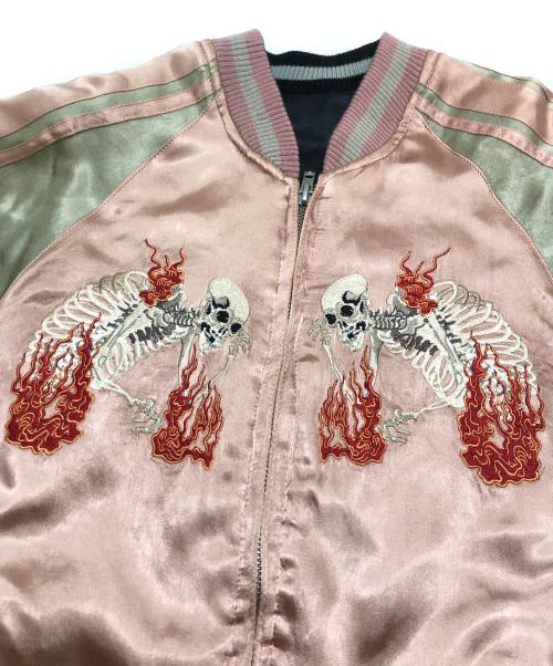 花旅楽団（ハナタビガクダン）花旅楽団 (ハナタビガクダン) スカジャン ブラック サイズ:Sの古着・服飾アイテム