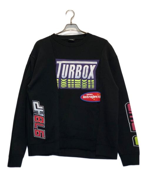 DIESEL（ディーゼル）DIESEL (ディーゼル) 切替スウェット ブラック サイズ:XLの古着・服飾アイテム