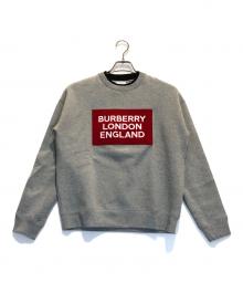 BURBERRY LONDON（バーバリーロンドン）の古着「パイルロゴトレーナー」｜グレー