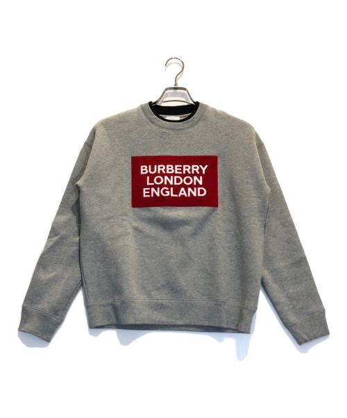 BURBERRY LONDON（バーバリーロンドン）BURBERRY LONDON (バーバリーロンドン) パイルロゴトレーナー グレー サイズ:164/14Yの古着・服飾アイテム