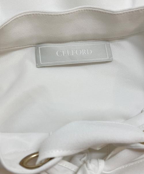 CELFORD（セルフォード）CELFORD (セルフォード) ボウタイ付きケープブラウス ホワイト サイズ:36の古着・服飾アイテム
