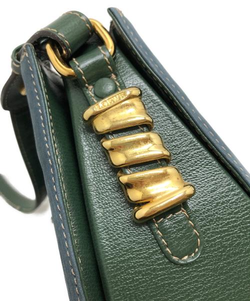 LOEWE（ロエベ）LOEWE (ロエベ) ベラスケスツイストショルダーバッグ ブルー×グリーンの古着・服飾アイテム