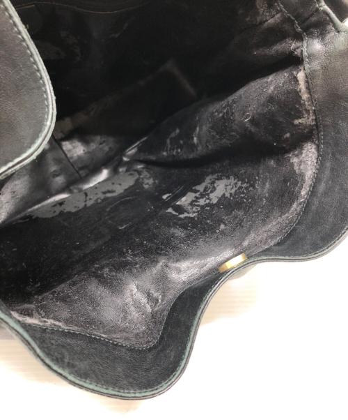 GUCCI（グッチ）GUCCI (グッチ) バンブーハンドルレザーショルダーバッグ ブラックの古着・服飾アイテム