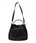 GUCCI (グッチ) バンブーハンドルレザーショルダーバッグ ブラック：14000円