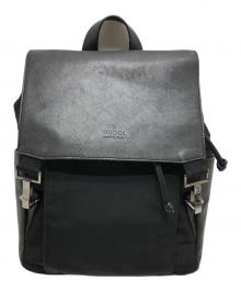 GUCCI（グッチ）の古着「レザー切替リュック」｜ブラック