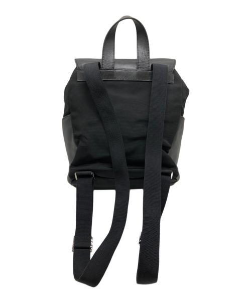 GUCCI（グッチ）GUCCI (グッチ) レザー切替リュック ブラックの古着・服飾アイテム