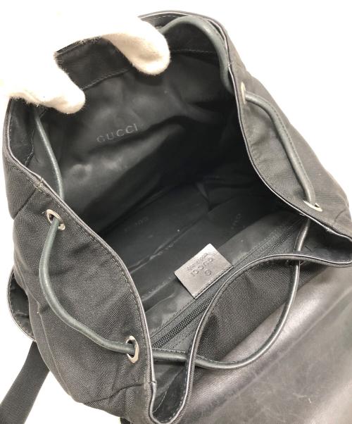 GUCCI（グッチ）GUCCI (グッチ) レザー切替リュック ブラックの古着・服飾アイテム