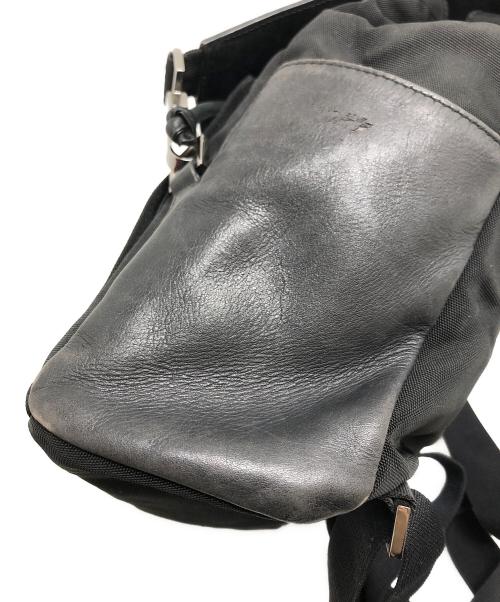 GUCCI（グッチ）GUCCI (グッチ) レザー切替リュック ブラックの古着・服飾アイテム