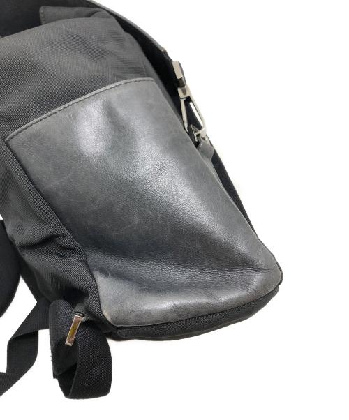 GUCCI（グッチ）GUCCI (グッチ) レザー切替リュック ブラックの古着・服飾アイテム