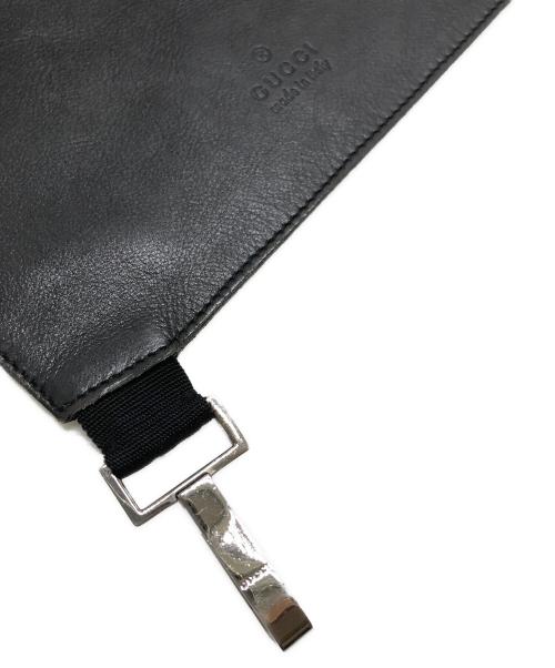 GUCCI（グッチ）GUCCI (グッチ) レザー切替リュック ブラックの古着・服飾アイテム