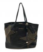 JIMMY CHOOジミーチュウ）の古着「スタッズレザートートバッグ」｜ブラック