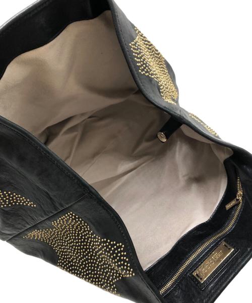 JIMMY CHOO（ジミーチュウ）JIMMY CHOO (ジミーチュウ) スタッズレザートートバッグ ブラックの古着・服飾アイテム