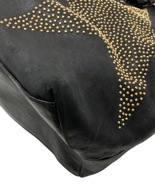 JIMMY CHOO（ジミーチュウ）JIMMY CHOO (ジミーチュウ) スタッズレザートートバッグ ブラックの古着・服飾アイテム