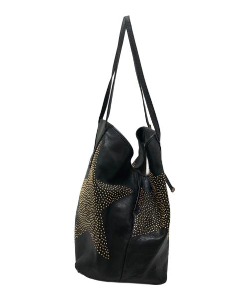 JIMMY CHOO（ジミーチュウ）JIMMY CHOO (ジミーチュウ) スタッズレザートートバッグ ブラックの古着・服飾アイテム