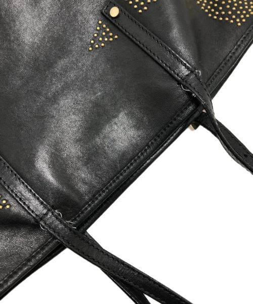 JIMMY CHOO（ジミーチュウ）JIMMY CHOO (ジミーチュウ) スタッズレザートートバッグ ブラックの古着・服飾アイテム
