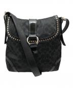 COACHコーチ）の古着「シグネチャー ショルダーバッグ」｜ブラック