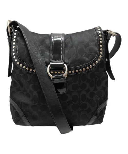 COACH（コーチ）COACH (コーチ) シグネチャー ショルダーバッグ ブラックの古着・服飾アイテム