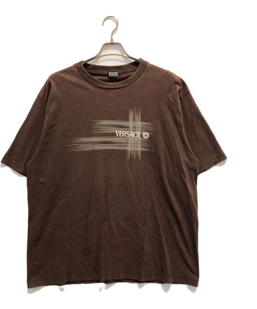 VERSACE JEANS COUTURE（ヴェルサーチ ジーンズクチュール）VERSACE JEANS COUTURE (ヴェルサーチ ジーンズクチュール) 90’s Tシャツ ブラウン サイズ:タグ劣化の為不明の古着・服飾アイテム