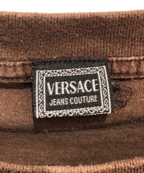 VERSACE JEANS COUTURE（ヴェルサーチ ジーンズクチュール）VERSACE JEANS COUTURE (ヴェルサーチ ジーンズクチュール) 90’s Tシャツ ブラウン サイズ:タグ劣化の為不明の古着・服飾アイテム