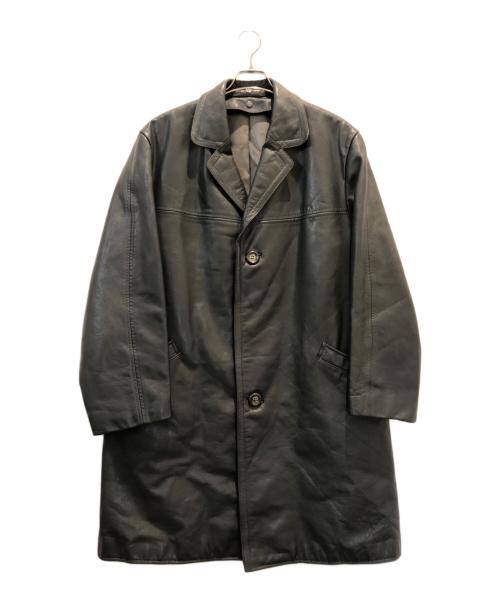 VEB LEDER UND SPORTBEKLEIDUNG（VEB LEDER UND SPORTBEKLEIDUNG）VEB LEDER UND SPORTBEKLEIDUNG (VEB LEDER UND SPORTBEKLEIDUNG) モーターサイクルレザーコート ブラック サイズ:52(XL~XXL)の古着・服飾アイテム