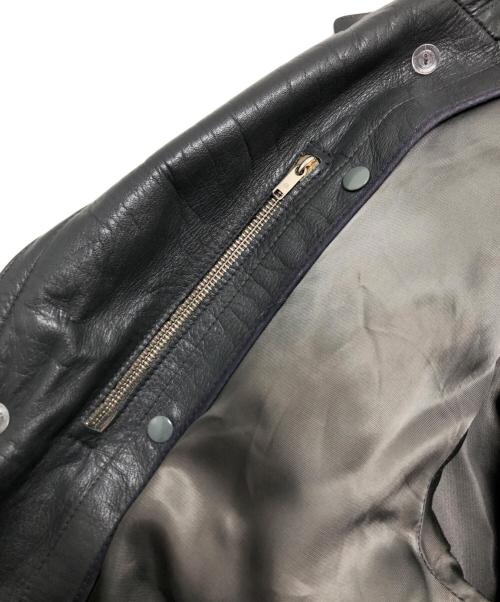 VEB LEDER UND SPORTBEKLEIDUNG（VEB LEDER UND SPORTBEKLEIDUNG）VEB LEDER UND SPORTBEKLEIDUNG (VEB LEDER UND SPORTBEKLEIDUNG) モーターサイクルレザーコート ブラック サイズ:52(XL~XXL)の古着・服飾アイテム