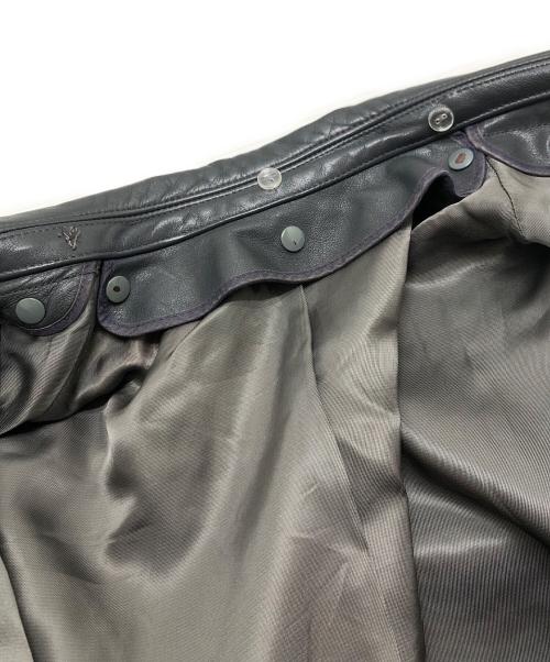 VEB LEDER UND SPORTBEKLEIDUNG（VEB LEDER UND SPORTBEKLEIDUNG）VEB LEDER UND SPORTBEKLEIDUNG (VEB LEDER UND SPORTBEKLEIDUNG) モーターサイクルレザーコート ブラック サイズ:52(XL~XXL)の古着・服飾アイテム