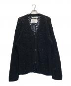 DAIRIKUダイリク）の古着「Flower Pattern Hand Knitting Cardigan」｜ブラック