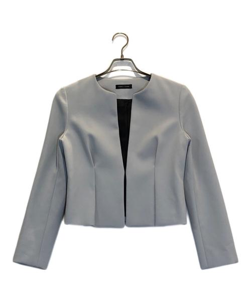 YOKO CHAN（ヨーコチャン）YOKO CHAN (ヨーコチャン) ノーカラージャケット グレー サイズ:38の古着・服飾アイテム