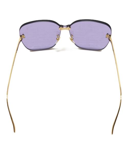 GUCCI（グッチ）GUCCI (グッチ) オーバーサイズスクエアリムレスサングラス パープル×ゴールド サイズ:SIZE 99□0-145の古着・服飾アイテム