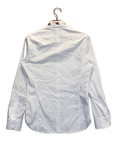 GUCCI（グッチ）GUCCI (グッチ) シンボルズスネーク刺繍シャツ ホワイト サイズ:38/15の古着・服飾アイテム