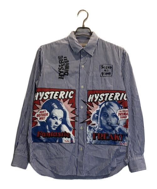 Hysteric Glamour（ヒステリックグラマー）Hysteric Glamour (ヒステリックグラマー) ストライプシャツ ブルー サイズ:Sの古着・服飾アイテム