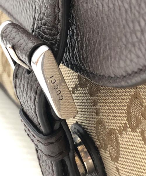 GUCCI（グッチ）GUCCI (グッチ) Buckle Detailed Monogrammed Crossbody Bag ブラウンの古着・服飾アイテム