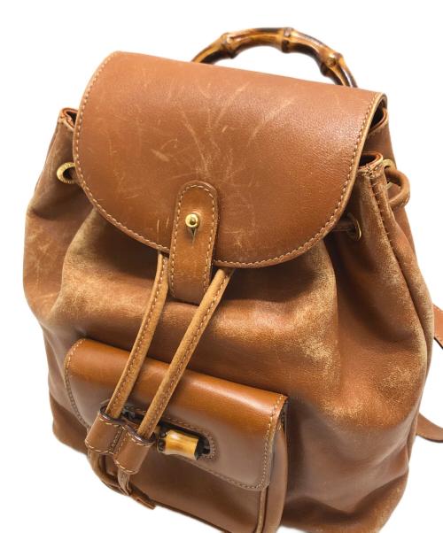 GUCCI（グッチ）GUCCI (グッチ) レザー ミニリュック ブラウンの古着・服飾アイテム