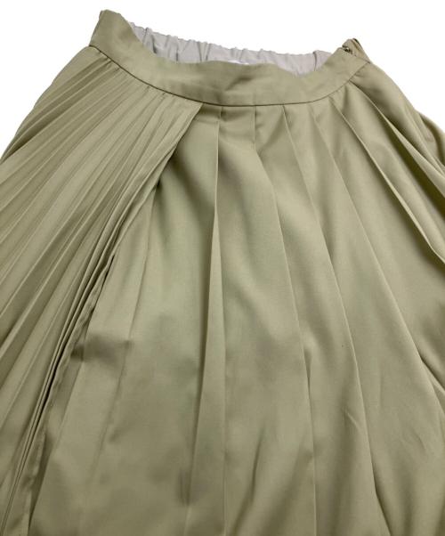 CLANE（クラネ）CLANE (クラネ) ミックスプリーツアシンメトリースカート 黄緑 サイズ:1の古着・服飾アイテム