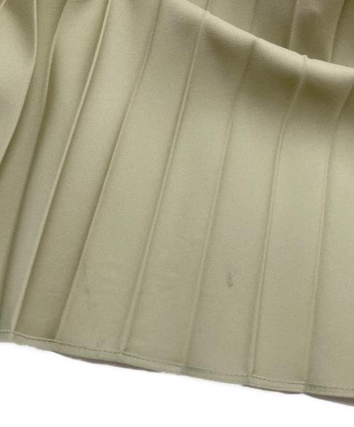 CLANE（クラネ）CLANE (クラネ) ミックスプリーツアシンメトリースカート 黄緑 サイズ:1の古着・服飾アイテム